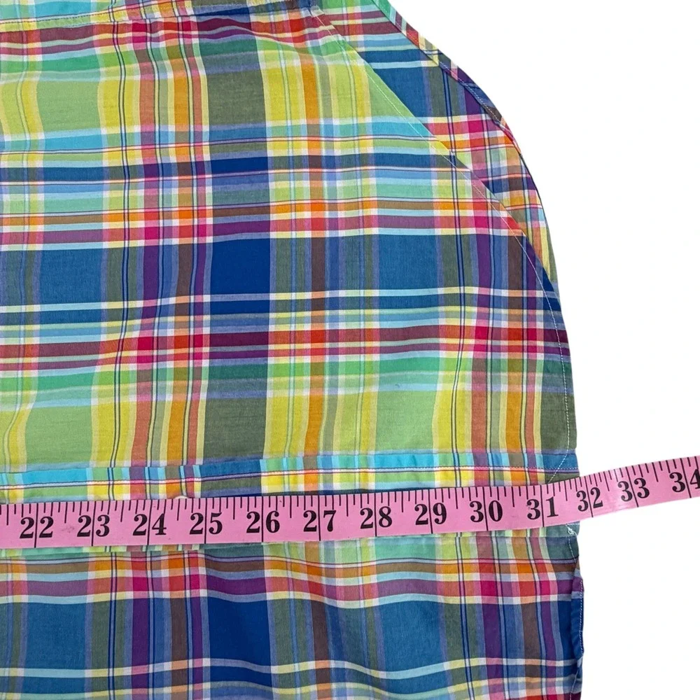 Ralph Lauren Mens Classic Fit Multicolor‎ Plaid Cotton Button Down Shirt Small